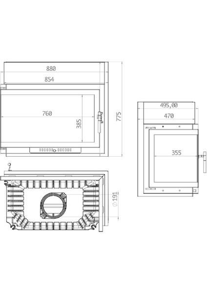 Döküm Şömine Sol Açık 700 fiyatları