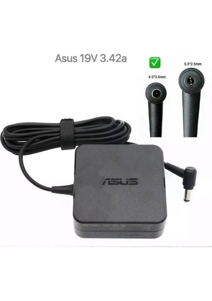 Orijinal Asus 19V 3.42A PU450C PU500C 4.5*3.0 Iğne Uç Notebook Adaptörü