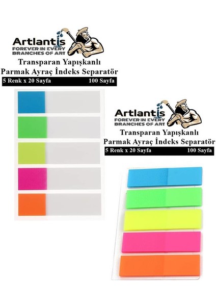 Kendinden Yapışkanlı Ayraç Postit 5 Renkli 2 Paket Yapışkanlı Not Kağıdı Transparan Parmak Ayraç Indeks Seperatör 5 Li Mini