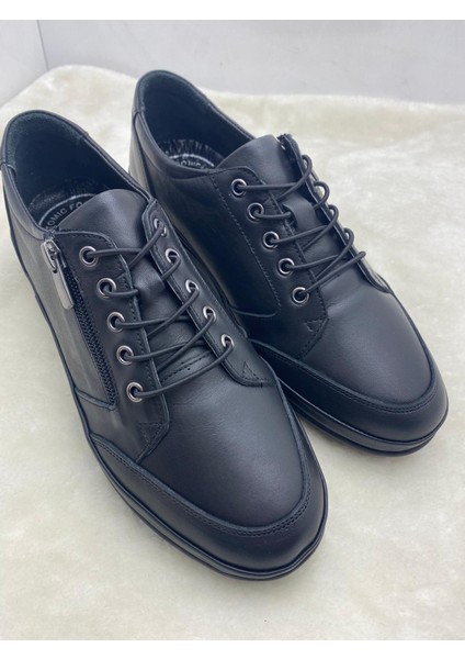 8568 Hakiki Deri Bayan Comfort Günlük Ayakkabı - Siyah - 40 - ST02158-SİYAH-40