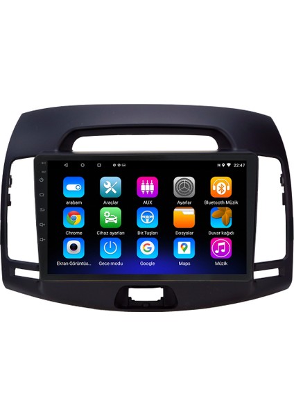 Hyundai Elantra Android 12 Kablosuz Carplay Navigasyon Multimedya Ekran Teyp - MY-0609W-