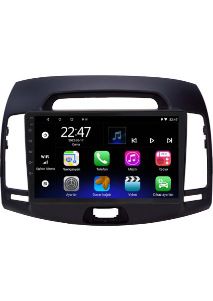 Hyundai Elantra Android 12 Kablosuz Carplay Navigasyon Multimedya Ekran Teyp - MY-0609W-