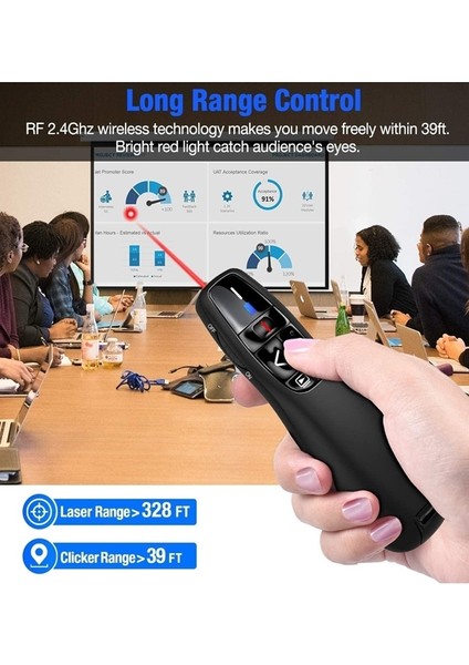 2.4ghz Kablosuz USB Powerpoint Sunumu Dahili Alıcı Kırmızı Işık Uzaktan Kumanda Sunum Kumandası fiyatları