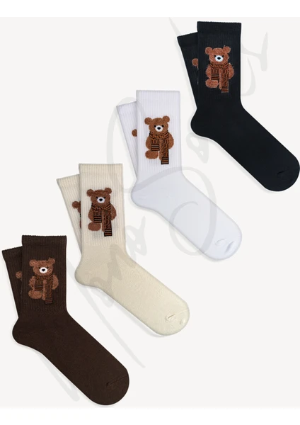 Mono Socks 4'lü Peluş Teddy Bear Ayı Çorap