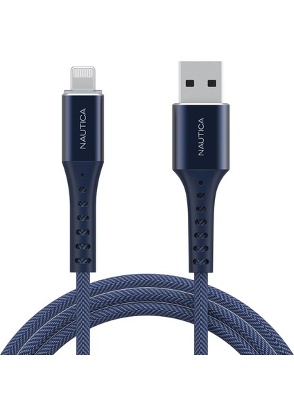 C65 Mfı Lightning To Usb-A 12W Örgülü Hızlı Şarj ve Data Kablosu 3m Navy