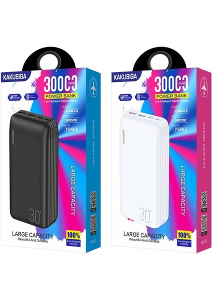 30000 Mah 3 Portlu Powerbank 22.5W Hızlı Şarj Desteği Taşınabilir Şarj Cihazı Ksc-429