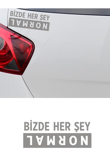 20 x 8 cm Bizde Her Şey Normal Oto Cam Sticker Araba Sticker