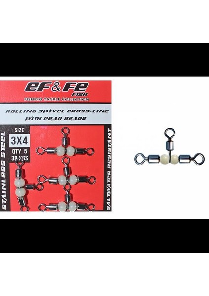 Fırdöndü Rolling Swivel Crossline Pear Beads