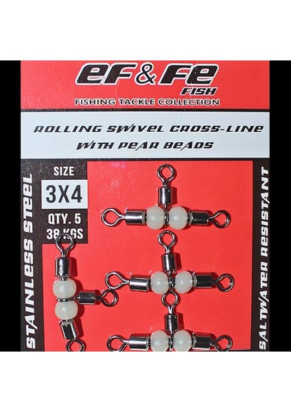 Fırdöndü Rolling Swivel Crossline Pear Beads