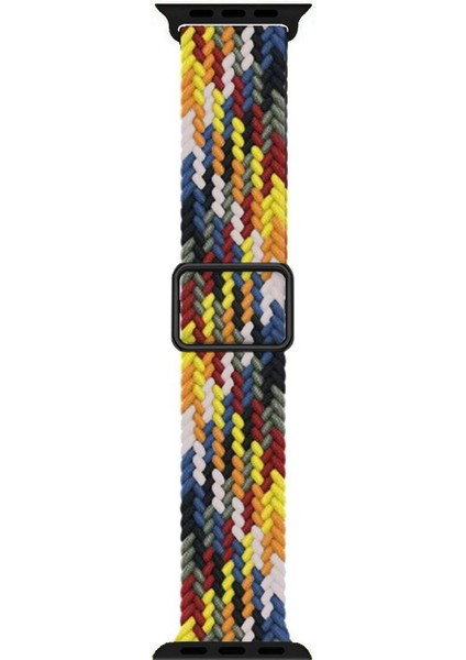 Apple Watch Series 8 45MM Kordon Braided Loop Band Renkli