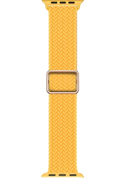 Apple Watch Se 44MM Kordon Braided Loop Band Sarı