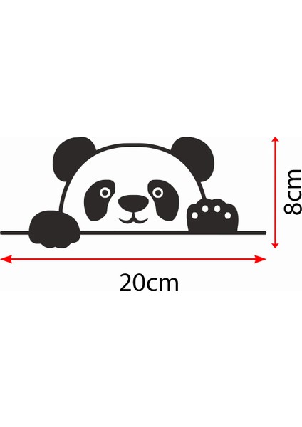 Bagajdan Bakan Panda Sticker Etiket Çıkartma Pc Laptop Araba Oto Motor 20 cm