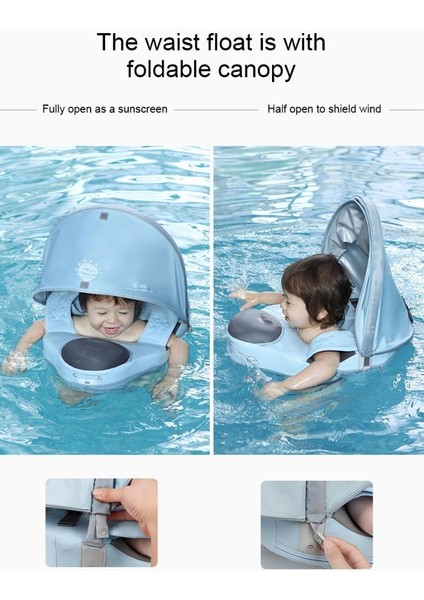 Mambobaby Yeni Çocuklar Için Emniyet Kilitli Gölgelikli Yüzme Simidi Swimsafe Kolluk Simit 8-36 Ay