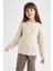 Kız Çocuk Oversize Bisiklet Yaka Triko Kazak Z4620A622WN 3