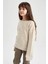 Kız Çocuk Oversize Bisiklet Yaka Triko Kazak Z4620A622WN 4