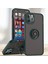 iPhone 12 Pro Için Yüzük Stand Mat Sert Silikon Telefon Kılıfı - Koyu Yeşil (Yurt Dışından) 1