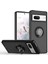 Google Pixel 7 Için Yüzük Stand Mat Sert Silikon Telefon Kılıfı - Siyah (Yurt Dışından) 1
