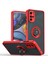 Motorola Moto G22 Için Yüzük Stand Mat Sert Silikon Telefon Kılıfı - Kırmızı (Yurt Dışından) 1