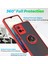 Vıvo Y55 5g Için Yüzük Stand Mat Sert Silikon Telefon Kılıfı - Siyah/kırmızı (Yurt Dışından) 2