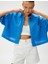 Keten Karışımlı Crop Oversize Gömlek 1