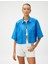 Keten Karışımlı Crop Oversize Gömlek 3
