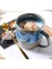 Mavi Seri Ceramik Kafe Kupası Kahvaltı Kupası Öğleden Sonra Çay Kupası Basit Retro Tableware.çay Kupası (Yurt Dışından) 4