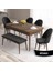 Concept Roz Serisi 80X132 Mdf Açılabilir Barok Ahşap Desen 4 Sandalye 1 Bench 1