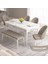 Concept Roz Serisi 80X132 Mdf Açılabilir Beyaz Mermer Desen Mutfak Masası Takımı 4 Sandalye 1 Becnh 1