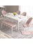 Concept Roz Serisi 80X132 Mdf Açılabilir Beyaz Mermer Desen Mutfak Masası Takımı 4 Sandalye 1 Becnh 1
