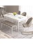Concept Roz Serisi 80X132 Mdf Açılabilir Beyaz Mutfak Masası Takımı 4 Sandalye 1 Bench 1