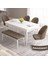Concept Roz Serisi 80X132 Mdf Açılabilir Beyaz Mutfak Masası Takımı 4 Sandalye 1 Bench 1