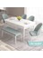 Concept Roz Serisi 80X132 Mdf Açılabilir Beyaz Mutfak Masası Takımı 4 Sandalye 1 Bench 1