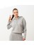 Bolthor Kapüşonlu Crop Sweatshirt Açık Gri Melanj 2