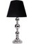 Modern Metal Top Gümüş Ayaklı Kumaş Siyah Abajur ABD0203 1