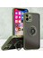 iPhone 11 Pro Max Için Yüzük Stand Mat Sert Silikon Telefon Kılıfı - Yeşil (Yurt Dışından) 1