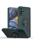 Motorola Moto G22 Için Yüzük Stand Mat Sert Silikon Telefon Kılıfı - Koyu Yeşil (Yurt Dışından) 1