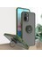 Xiaomi Redmi Note 10 4g / Note 10S Için Yüzük Stand Mat Sert Silikon Telefon Kılıfı - Yeşil (Yurt Dışından) 1