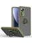 Xiaomi 12 Pro Için Yüzük Stand Mat Sert Silikon Telefon Kılıfı - Yeşil (Yurt Dışından) 1