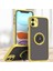 iPhone 12 Mini Için Yüzük Stand Mat Sert Silikon Telefon Kılıfı - Sarı (Yurt Dışından) 1