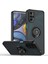Motorola Moto G22 Için Yüzük Stand Mat Sert Silikon Telefon Kılıfı - Siyah (Yurt Dışından) 1