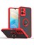Vıvo Y55 5g Için Yüzük Stand Mat Sert Silikon Telefon Kılıfı - Kırmızı (Yurt Dışından) 1