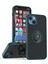 iPhone 13 Mini Için Yüzük Stand Mat Sert Silikon Telefon Kılıfı - Koyu Yeşil (Yurt Dışından) 1
