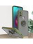 Motorola Moto G10 / G20 / G30 Için Yüzük Stand Mat Sert Silikon Telefon Kılıfı - Yeşil (Yurt Dışından) 1