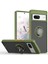 Google Pixel 7 Için Yüzük Stand Mat Sert Silikon Telefon Kılıfı - Yeşil (Yurt Dışından) 1
