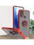 Motorola Moto E20 / E40 Için Yüzük Stand Mat Sert Silikon Telefon Kılıfı - Kırmızı (Yurt Dışından) 1
