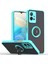 Vıvo Y55 5g Için Yüzük Stand Mat Sert Silikon Telefon Kılıfı - Açık Mavi (Yurt Dışından) 1