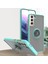 Samsung Galaxy S21 Plus 5g Için Yüzük Stand Mat Sert Silikon Telefon Kılıfı - Açık Mavi (Yurt Dışından) 1