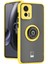 Motorola Edge 30 Neo Için Yüzük Stand Mat Sert Silikon Telefon Kılıfı - Sarı (Yurt Dışından) 1