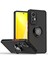 Xiaomi 12 Lite Için Yüzük Stand Mat Sert Silikon Telefon Kılıfı - Matte Black (Yurt Dışından) 1