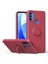 Motorola Moto E20 / E30 / E40 Için Ince Silikon Yüzük Stand Telefon Kılıfı - Koyu Kırmızı (Yurt Dışından) 1